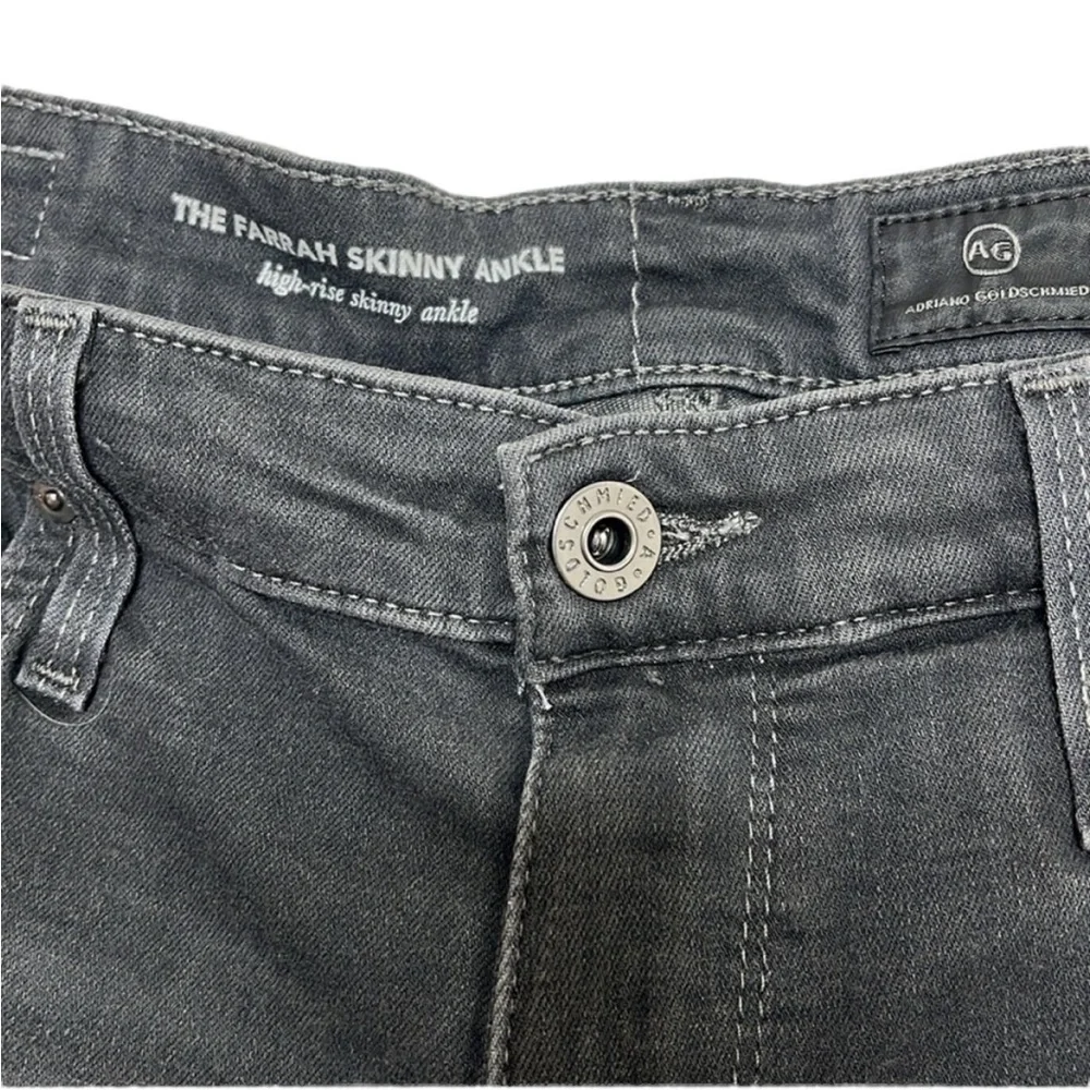 Ag Adriano Goldschmied The Farrah Skinny Ankle Black Jeans Women Size 30R